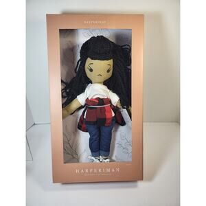 Harperiman Frankie 14" Handmade Linen Plush Doll Braids Jeans Flannel AA Braids